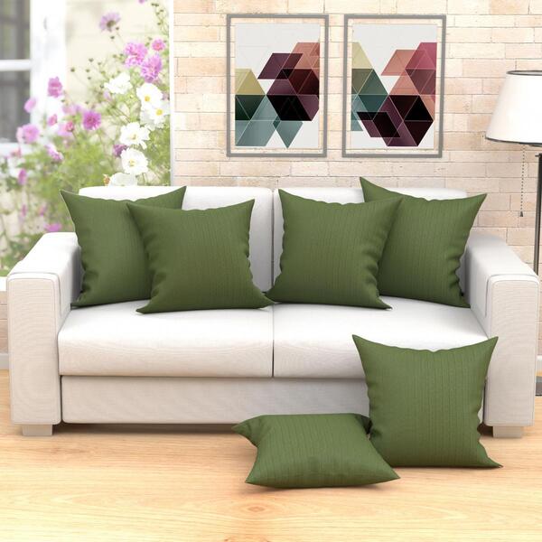 Almofada Verde Lista Grande Para Sofá 60cm X 60cm Com Refil D