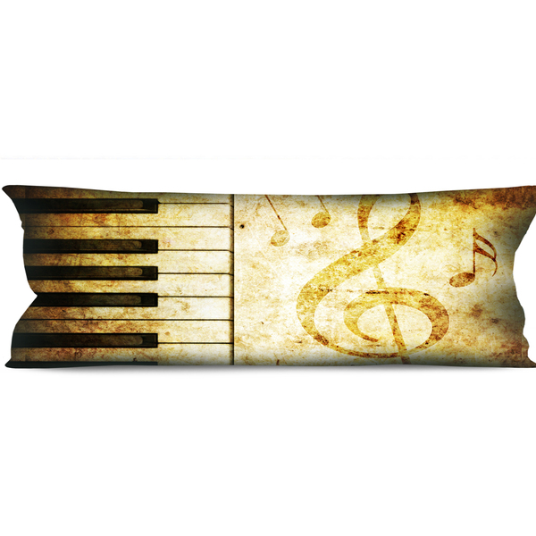 Almofadão De Dormir 35x95cm  Musica Clave De Sol Teclado Vint