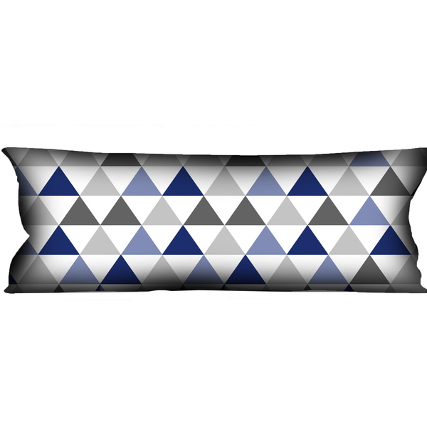 Almofadão De Dormir 35x95cm  Triangulos Azul Marinho