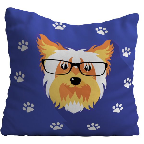Almofadão Decorativo 80x80 Pet Cachorro York Shire Azul