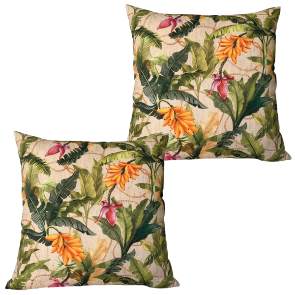 Almofadas Cheias Impermeável Estampa Digital Bananeira 100% A