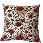 Almofadas Cheias Para Sofá Impermeável Floral Vermelha Lisa V