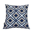 Almofadas Cheias Para Sofá Impermeável Geométrica Azul Kit 2