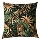 Almofadas Cheias Para Sofá Impermeável Onça Fundo Preto Kit 2