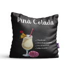 Almofadas Com Frases Drinks Em Preto 35x35cm Kit 4un