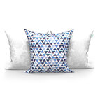 Almofadas Decorativas Branca e Azul Composê 45cm x 45cm com Z