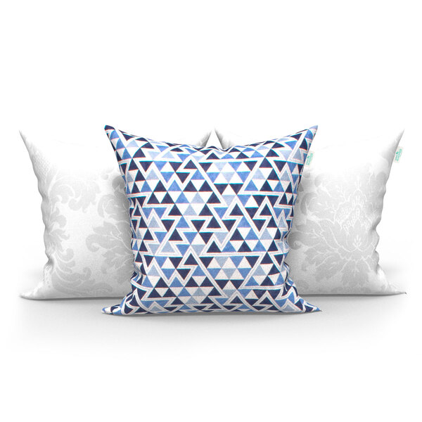 Almofadas Decorativas Branca e Azul Composê 45cm x 45cm com Z