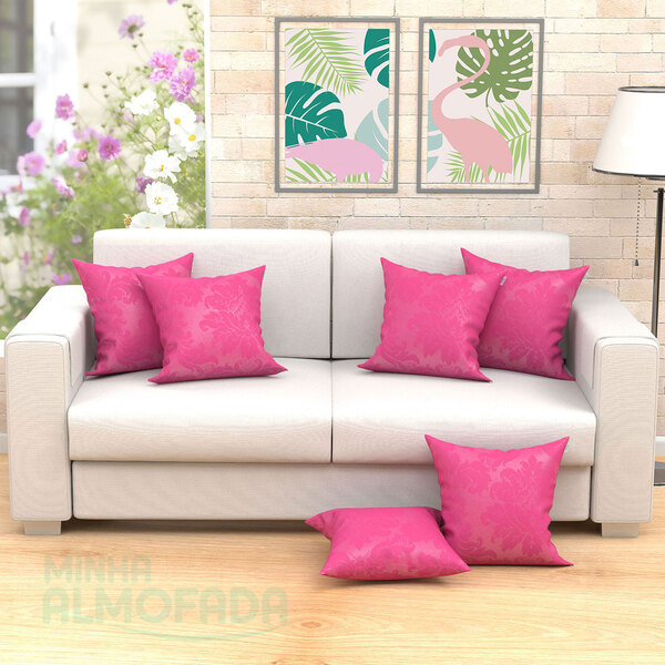 Almofadas Decorativas Medalhão Rosa 45cm X 45cm 6 Unidades Ja