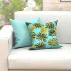 Almofadas Decorativas Para Sala Abacaxi Tropical Azul Tiffany