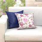 Almofadas Decorativas Para Sala Azul Marinho Floral Rosa Comp