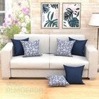 Almofadas Decorativas Para Sala Azul Marinho Triângulos Compo