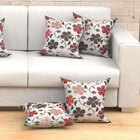 Almofadas Decorativas Para Sala Bege Floral Jacquard 45cm X 4