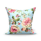 Almofadas Decorativas Para Sala Floral Azul Tiffany Com Zíper