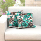 Almofadas Decorativas Para Sala Floral Verde Esmeralda 45cm X