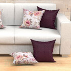 Almofadas Decorativas Para Sala Floral Vinho Composê 45cm X 4