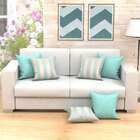 Almofadas Decorativas Para Sala Listras Composê Azul Tiffany