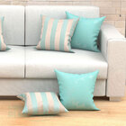 Almofadas Decorativas Para Sala Listras Composê Azul Tiffany