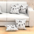 Almofadas Decorativas Para Sala Preta Jornal Jacquard 45cm X