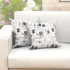 Almofadas Decorativas Para Sala Preta Jornal Jacquard 45cm X