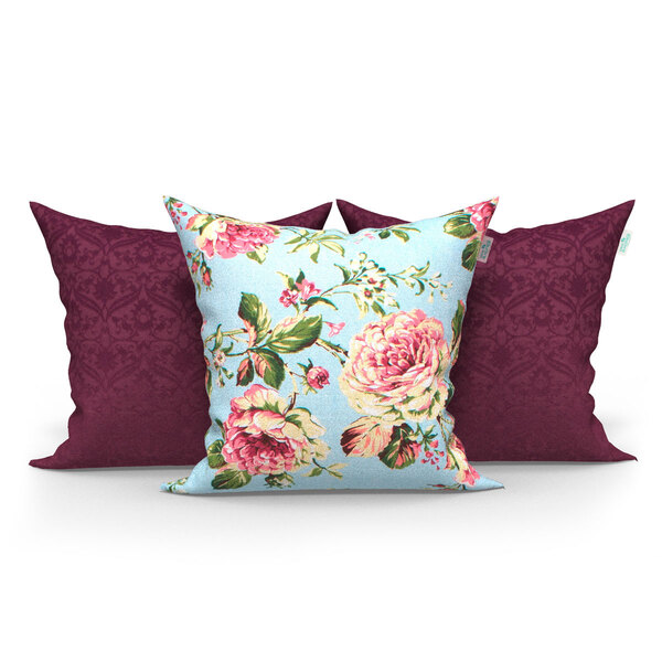 Almofadas Decorativas Vinho Medalhão e Essenciale Azul Tiffan