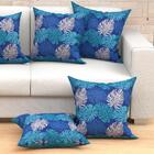 Almofadas Grandes Azul Estampada Decorativa 4 Unidades 60cm X