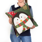 Almofadas Natal Suede Estampado 40cm X 40cm Com Refil De Sili