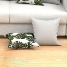 Almofadas Para Sala Branca Folhas Verdes Composê 45cm X 45cm