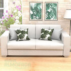 Almofadas Para Sala Branca Folhas Verdes Composê 45cm X 45cm