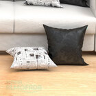 Almofadas Para Sala Jornal Preto Composê 45cm X 45cm 4 Unidad