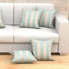 Almofadas Para Sala Listras Azul Tiffany Jacquard 45cm X 45cm