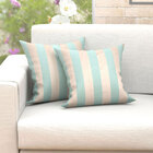 Almofadas Para Sala Listras Azul Tiffany Jacquard 45cm X 45cm