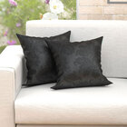 Almofadas Para Sala Preta Medalhão Jacquard 45cm X 45cm 2 Uni