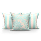 Almofadas para Sofá Dourada Medalhão e Listrada 45cm x 45cm c