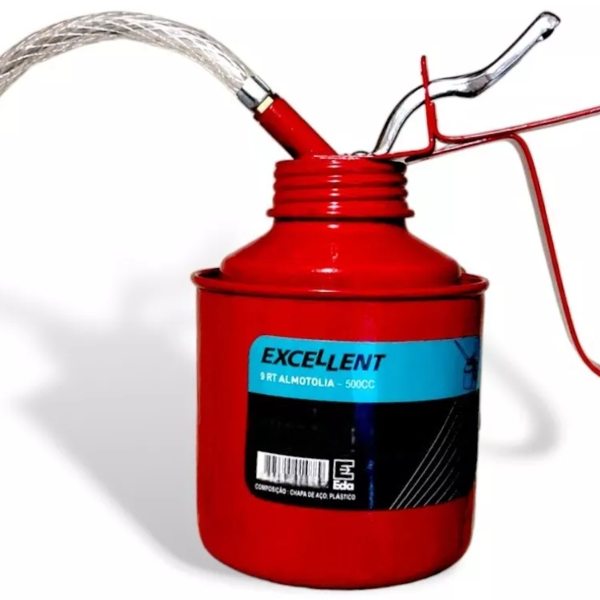 Almotolia De Metal Com Bico Flexível Reservatório De 500 Ml