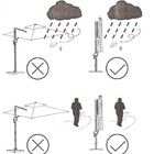 Alumínio Ombrelone Tecido Verde 3,40×3,40m Lateral Quadrado S