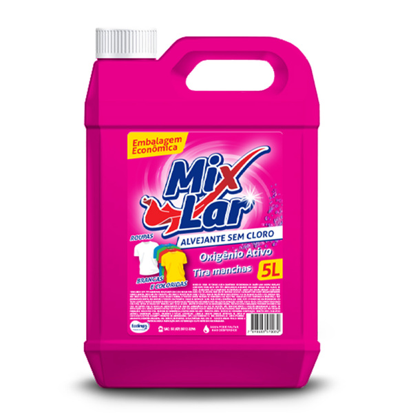Alvejante Tira Manchas Sem Cloro Roupa Colorida Mix Lar - 5 L