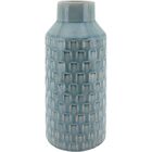 Amabel Vaso Decorativo Enfeite 26x12x12cm Cerâmica Azul