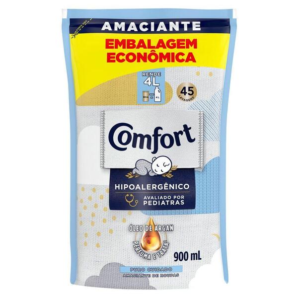 Amaciante Comfort Concentrado 900ml Puro Cuidado Sache