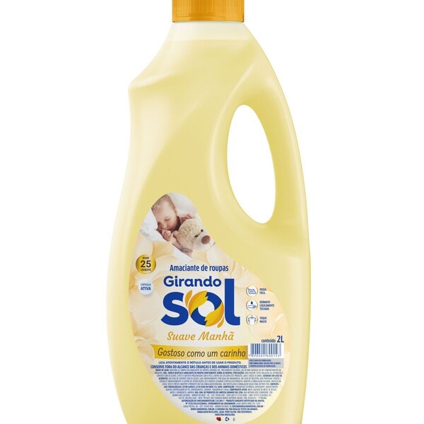 Amaciante De Roupas Girando Sol 2 Litros Suave Manhã