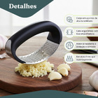 Amassador Triturador Espremedor De Alho Inox Manual Cozinha