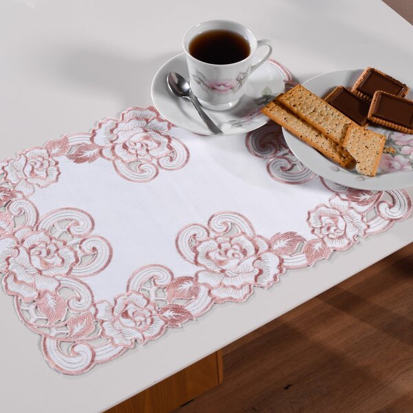 Americano Bordado Inglês 30x45 Tecido Acetinado Tessi Paris