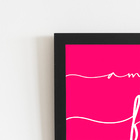 Amor Fé Gratidão Frases Rosa Quadro Moldura Preta 60x40cm