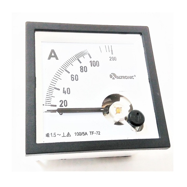 Amperímetro Analógico Embutir 72x72mm 100/5a Medição Indireta