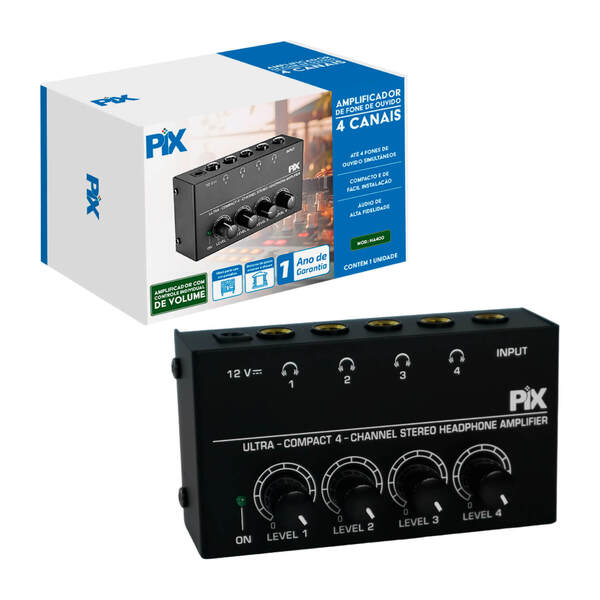 Amplificador Para Fone De Ouvido 4 Canais - Retorno Fone