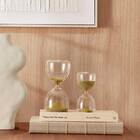 Ampulheta Decorativa Em Vidro Areia Dourada 15cm 18312 Mart