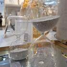 Ampulheta Decorativa Em Vidro Areia Prata 15cm 18314 Mart