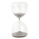 Ampulheta Decorativa Em Vidro Areia Prata 19cm 18313 Mart