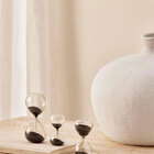 Ampulheta Decorativa Em Vidro Areia Preta 3 Minutos 8cm 18739