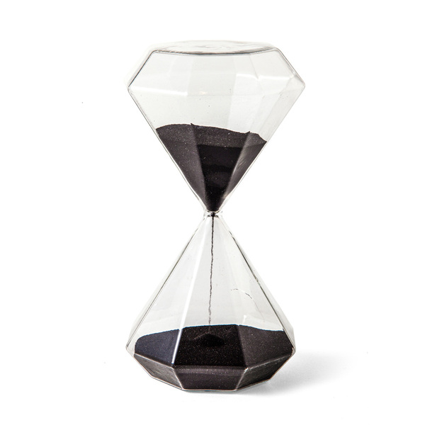 Ampulheta Decorativa Em Vidro Areia Preto 30 Minutos 20cm 168