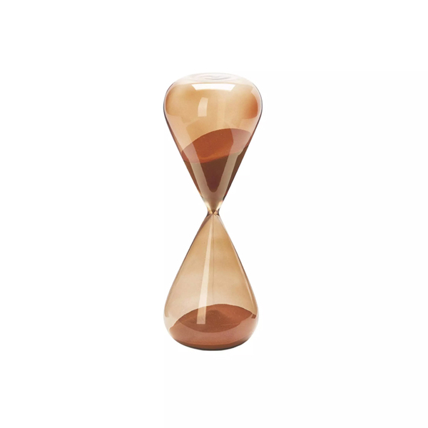 Ampulheta Decorativa Em Vidro Areia Terracota 15 Minutos 17cm